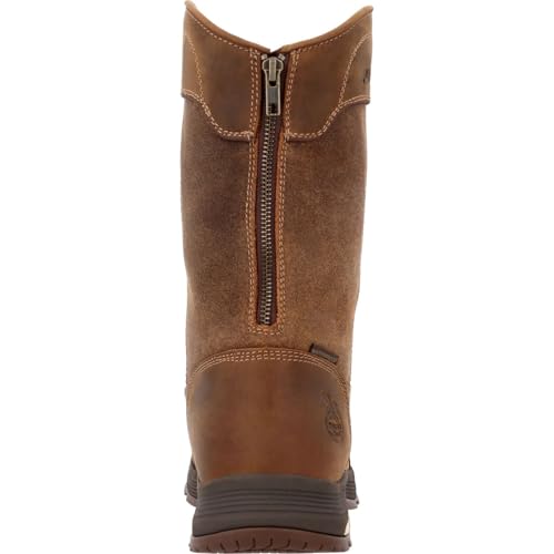 GEORGIA BOOT Athens SuperLyte Waterproof Wellington Pull-On Boot, Brown, Size 8.5(M)4