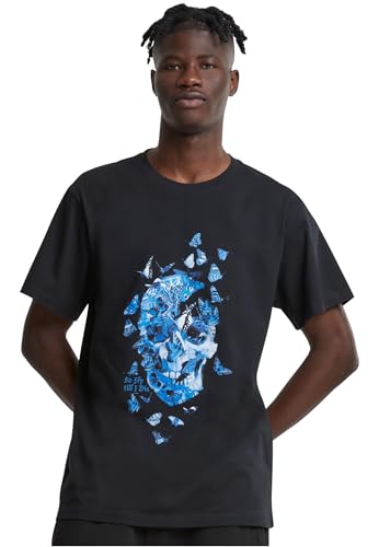 Mister Tee Herren Butterfly Skull Tee Black, L