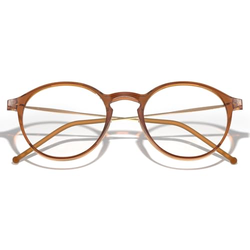 Image of VISOONE Lightweight Anti-Slip Blue Light Blocking Glasses Niko | Clear Lense UV400 Round Frame Fashion Cute Slim Eyewear for Women Men non prescription