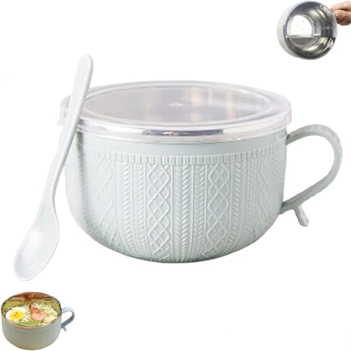 Genérico Taza De Sopa Con Tapa Y Asa 740 Ml, 25 Oz Tazón Interior De Acero Inoxidable Con Cuchara Para Sopa, Avena, Cereales, Café, Vajilla Portátil Invierno Para Viajes Y Picnics