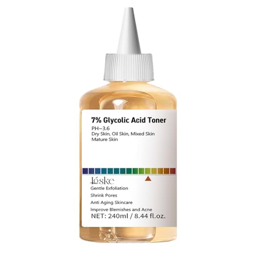 7% Glycolic Acid Face Exfoliating Toner for Clear Skin, Pore Minimizer, Radiant Complexion Enhancer,...