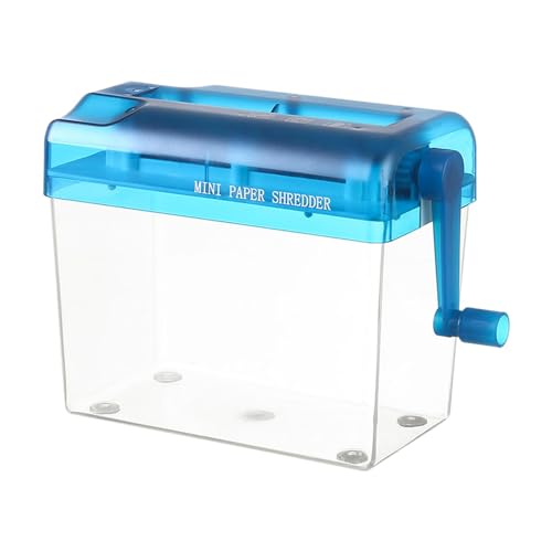 Gitohoni Trituradora de Papel Máquina de Corte Manual Destructora de Facturas Herramienta Compacta para a La Vez Adecuado para Sala de Estudio Y Hogar, Azul