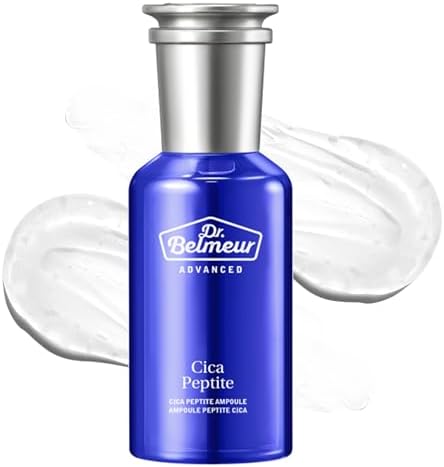 Dr. Belmeur Advanced Cica Ampoule (1.7fl oz) - Soothing, Hydrating Serum for Sensitive Skin. Korean Skin Care. Centella Asiatica, Peptide Complex.