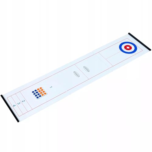 Gamesson Curling & Shuffleboard Spiel - 178 x 40 cm | Tisch-Brettspiel für Kinder, Erwachsene, Freunde & Familie | Unisex Home Fun & Compact Travel Entertainment mit Pucks & Anleitung (evtl. Nicht in