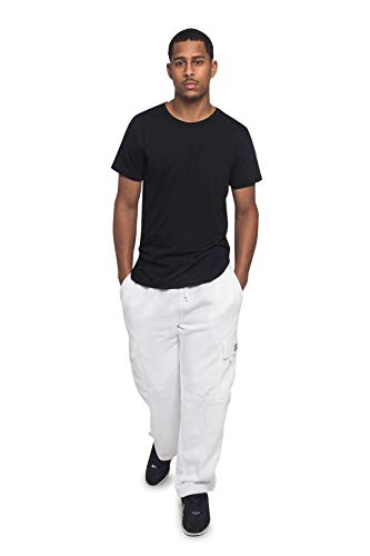 Victorious Men's Heavyweight Fleece Cargo Sweatpants - Victorious77 - White - 6X-Large #TOP4
