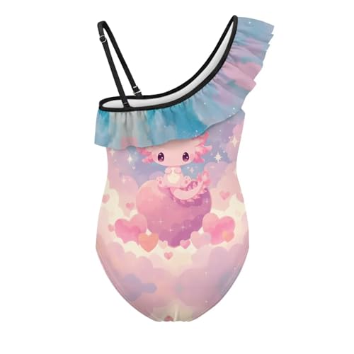 Image of Girls Swimsuit One Piece Ruffle Swimsuit Non-Slip Straps UPF 50+ for Girls Size 3-14 Years