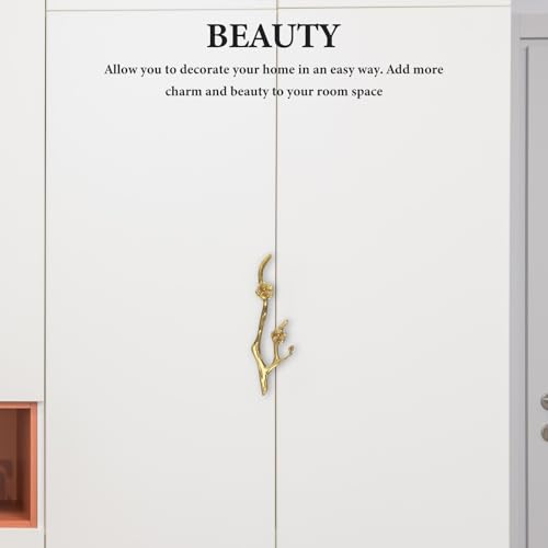 HAMPPLIES Poignée Tiroir en Laiton Forme Branche Fleur Décorative pour Commode et Armoire, Style Vintage et Rustique, pour Chambre ou Dortoir – vue 8