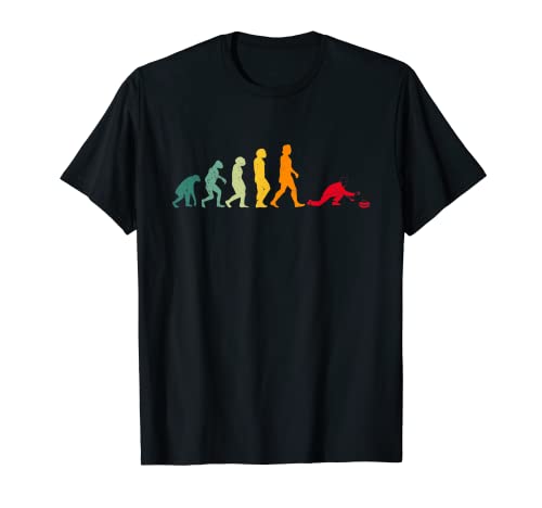 Curling Evolution Chart Curling Sport Player Rizador divertido Camiseta