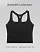 CRZ YOGA Butterlift Square Neck Crop Tank Tops for Women - Longline Racerback Sports Bras Yoga Cami Non Padded Black Large