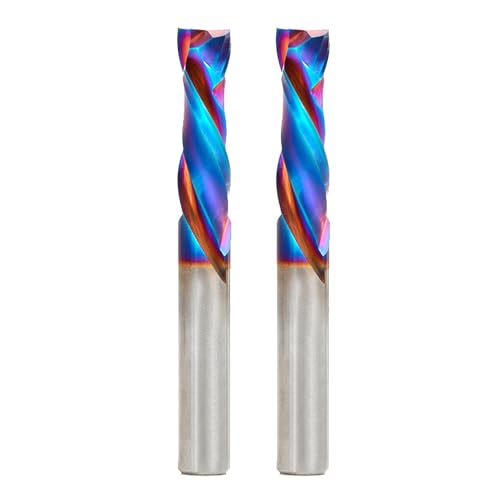 Image of Amana Tool Spektra Extreme Tool Life Coated Solid Carbide CNC Compression Spiral Router Bit, 46172-K-2 2 Pack, 3 /8 D x 1-1 /4 CH x 3 /8 SHK x 3 L 2 Fl