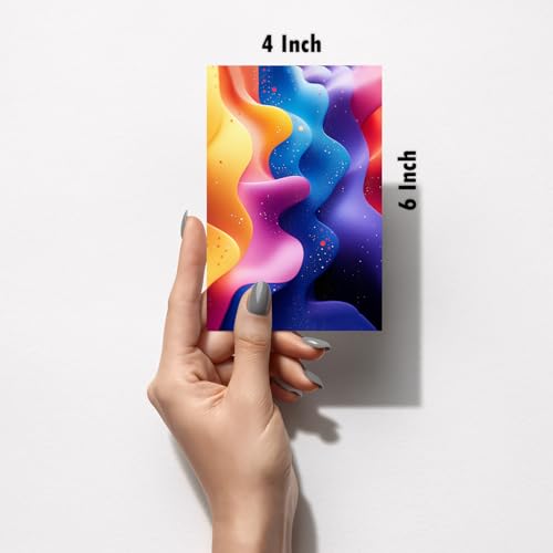 Image of SiddArtify Abstract Modern Wall Art Prints Set - Colorful Poster Decor for Living Room Office - Set of 2-4x6 Inch - Board (Pack of 6) - Sticker (Pack of 6)