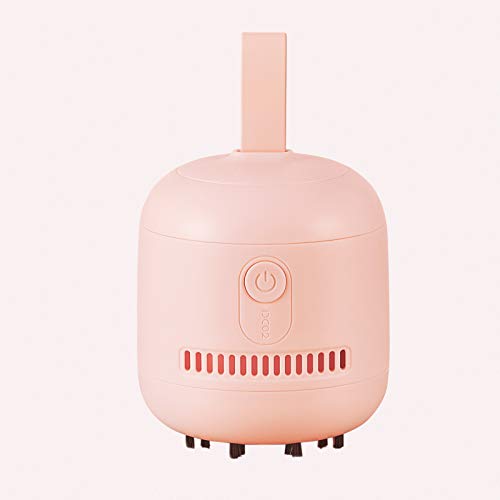 JISULIFE 2020 Newest Desktop Vacuum Cleaner, Mini Table Sweeper, 2 AA Batteries Included, High Endurance, Cordless for Children/Home/School/Office(Pink)