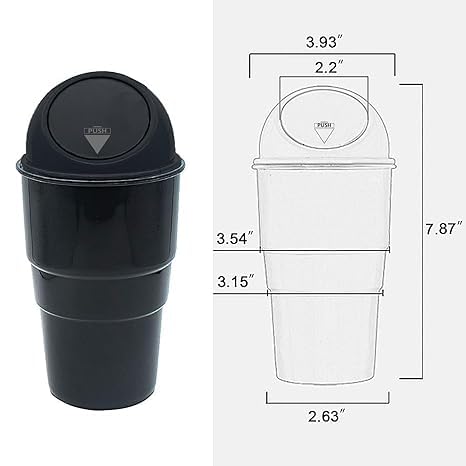 Image of Waste Way Car Dustbin | Portable Car Trash Bin with Lid | Automobile Garbage Can | Small Garbage Organizer for Car, Desk, Table, Kitchen & Travel - Red