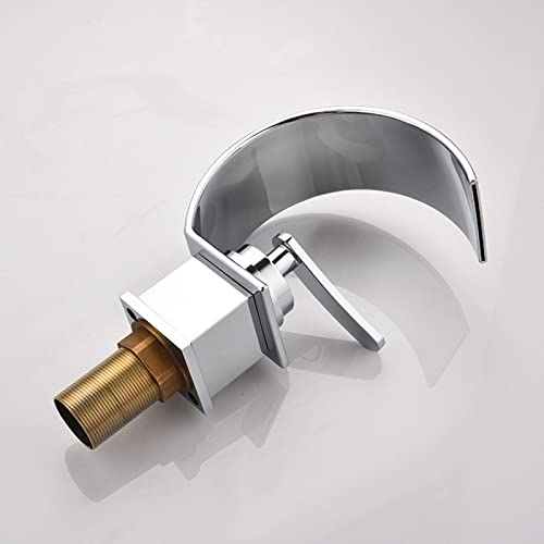 Robinet d'évier de salle de bain cascade monotrou mitigeur lavabo chrome