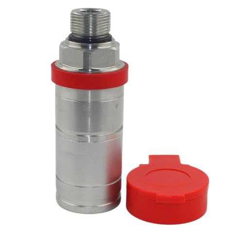 Image of 3CFPV Pull Push Type Breakaway Hydraulic Female Quick Coupler /Coupling, Hydraulic Quick Disconnect with Red Dust Cover Replacement for JD AL166181 AL200979 for JD 6410 6400 6420 7430