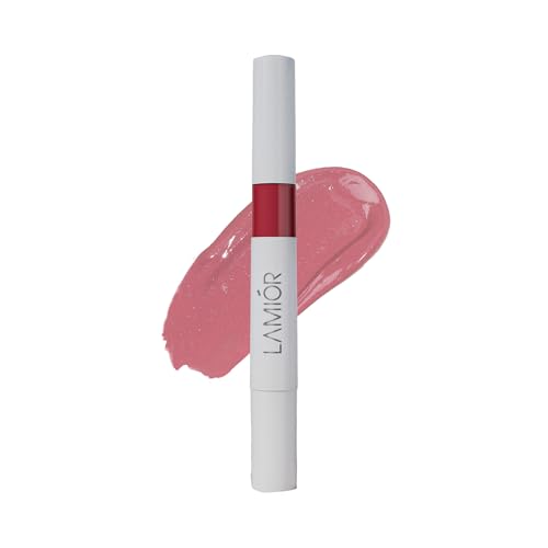 Image of LAMIOR Peptide Glaze Lip Balm - 3 in 1 Formula for Glossy Shine, Healing & Nourishment for Dry Dark & Pigmented Lips with Shea Butter, Non Sticky, Moisturizing Lip Balm for Women, (Rosy Brulee)