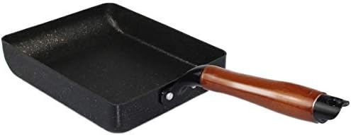 Artcome Japanese Omelette Pan Non-Stick Coating Tamagoyaki Egg Pan Rectangle Mini Frying Pan, with Silicone Spatula & Brush, Black Plate and Magic Sponge Eraser, 7" x 6" (Black)