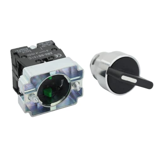 Shopcorp - 3 Position Maintained Selector Rotary Switch - Waterproof Self-Lock Switch, 22Mm Mounting Hole, No/No Control Function, 220Vac Voltage And 10A Contact Current - Xb2-Bd33 Model (1 Pack) #TOP2