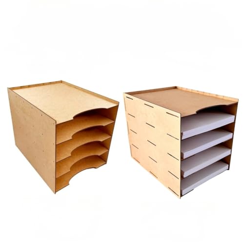 Organizador De Documentos A4 + De 2000 Folhas Escritório Mdf Crú Divisórias(1,MDF Branco)