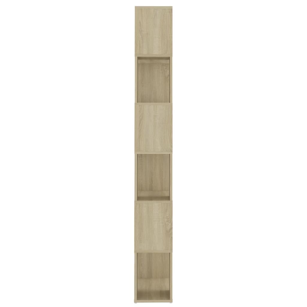 Générique Regał z 6 przegródkami, ścianka działowa Dąb Sonoma 60 x 24 x 186 cm, przestronna szafka do przechowywania książek, DVD i przedmiotów dekoracyjnych, klasyczny i wytrzymały design.