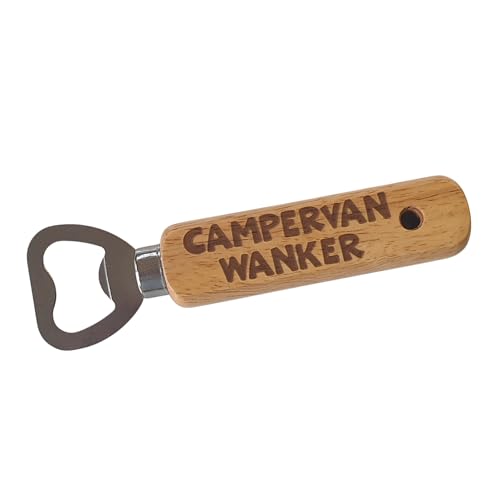 Campervan Bottle Opener Gift Campervan Wanker Engraved Wooden Holiday Travel Present