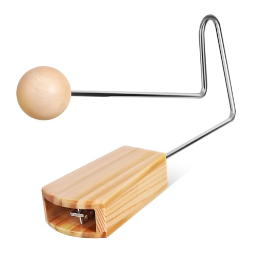 Kisangel Vibraslap Musical Instrument Wooden Percussion Hand Instrument Latin Sound Effect for Band Performances and Stage Shows