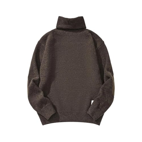 Men’s Autumn-Winter Vintage High Neck Sweater Loose Fit Knit Pullover Casual Streetwear