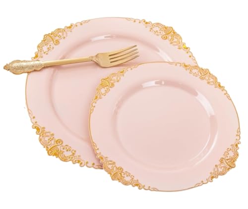 25 Pack Weiß Schwarz Rosa Barock 7,5 Zoll 19cm Runde Kunststoff...