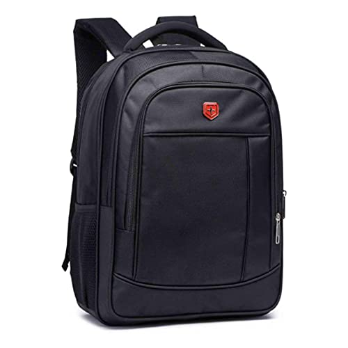 Mochila Para Notebook Bolsa Executiva Preta Básica Poliéster Reforçado Alças Com Estofado Impermeável Três Divisórias Bolso Lateral E Zíper Bolso De Elástico Lateral Unissex LINHA PREMIUM SYANG