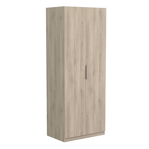 Armoire Avec Penderie 2 Portes 1 Niche Moderne – Coloris Chêne Kronberg - 79,4 x 51,1 x 203 cm, Gris