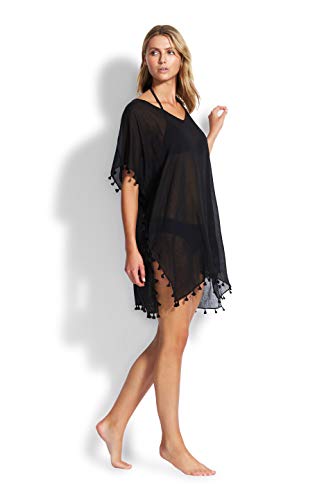 Seafolly Women's Kaftan Tassel Trim Cover Up Dress2