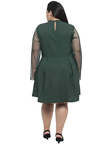 Image of Flambeur Women's Crepe Fit and Flare Knee-Length Dress