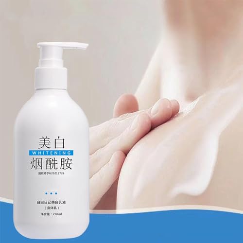 Crema hidratante corporal con Niacinamida, 250ml Niacinamida loción corporal blanqueadora refrescante hidratante Reparación de la piel crema corporal para brazos y piernas - imagen 5