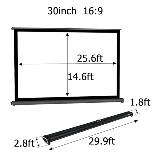 Pantalla de proyección portátil manual 30 pulgadas 16:9 miniatura 7