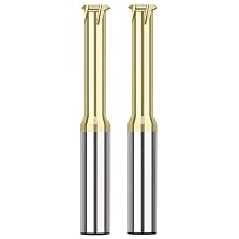 M1.6-0.35 Solid Carbide Micro Thread Mills Single Form 2Pcs AlTiN Coated Threading Blind Tapping Milling Bits Deep Holemaking for High-Temperature Titanium Stainless Alloy Steels