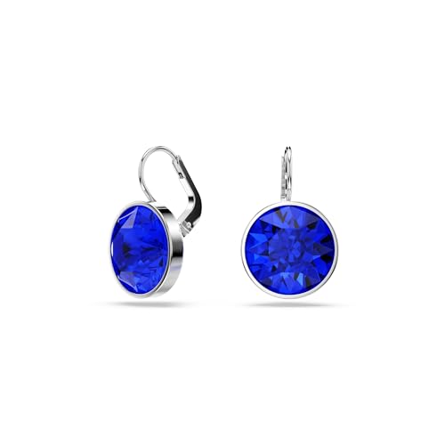 Swarovski Bella Drop-Ohrhänger, Rundschliff, Blau, Rhodiniert