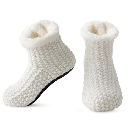 Vihir Hüttensocken Damen & Herren Winter, Rutschfeste Hausschuh...