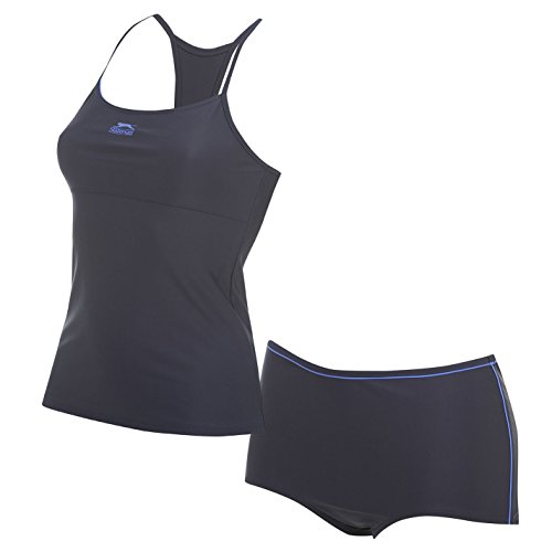 Slazenger Damen Tankini Bikini Set Badeanzug Ringerruecken Top Boxer Short Blau 10 (S) Cover