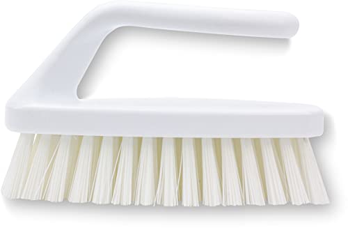Image of SPARTA Scrub Brush with Iron Shaped Handle and Stiff Bristles, Heavy Duty Scrubber Brush for Kitchen, Bathroom, Shower, Tile, Sink, Carpet and Bakepans, Polypropylene, 6 Inches, White, (Pack of 6)