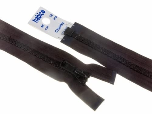 26" 66cm Vislon YKK Open End Chunky Extra Strong Zips Brown - per Single Zip