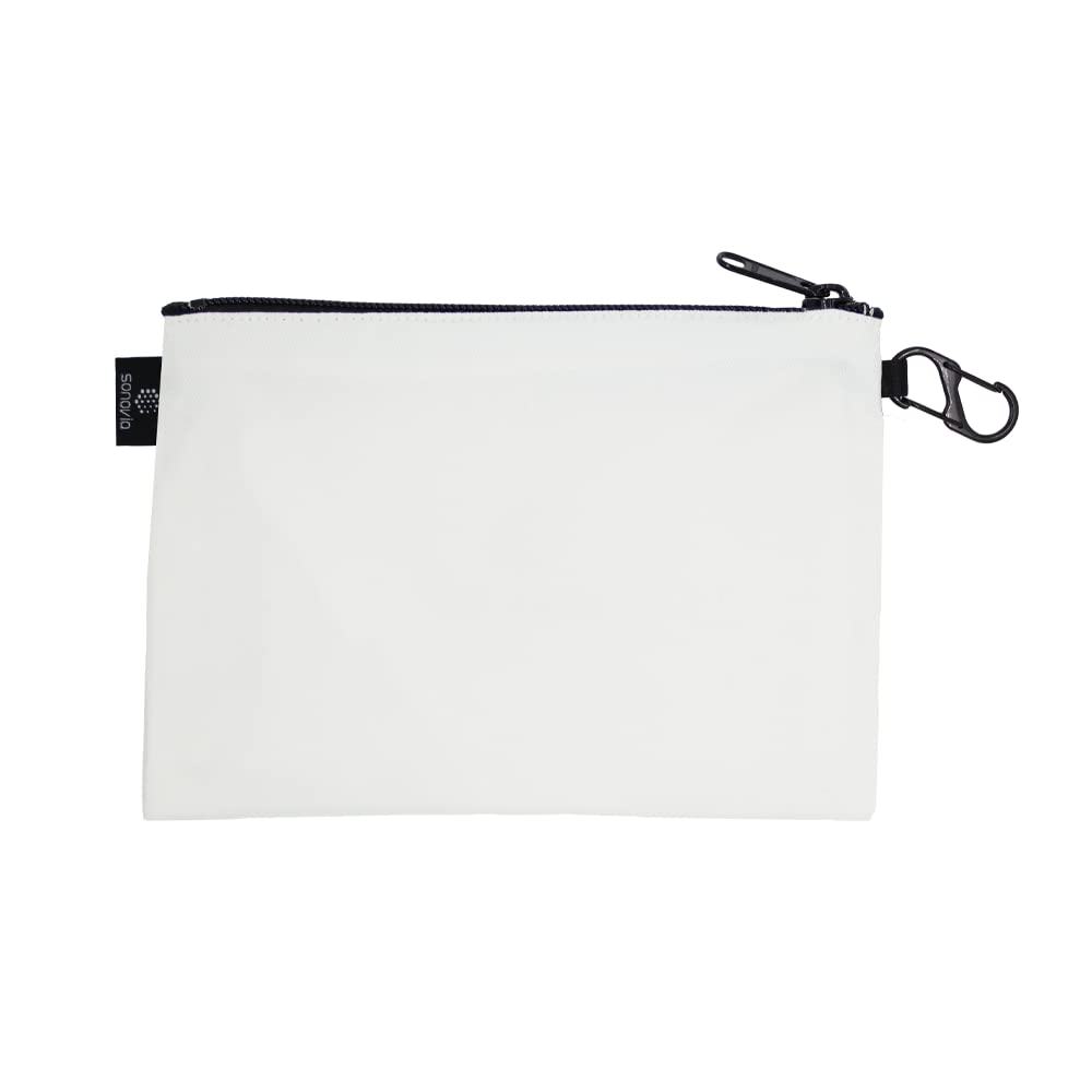 SONOVIACosmetics Storage Zipper Pouch, Travel Makeup Organizer, On-the-go Utility Bag Great gift for Women Men Kids Multi-purpose Case, White,Small