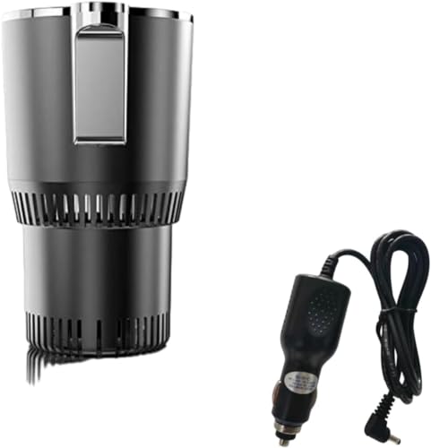 ドリンクホルダー -3℃〜60℃ 急速冷凍 カップホルダー 保冷・保温器 カップクーラー 冷凍カップ 冷却器 車載24V ペットボトル・缶対応 シ家庭用電源コードと車用充電器が付属します (ブラック+カーチャージャー)