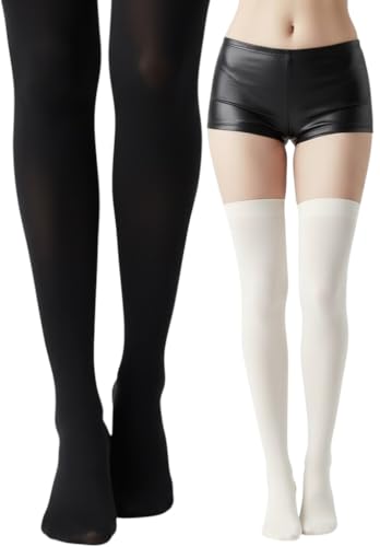 Image of ToBeInStyle Women's Nylon Thigh High Schoolgirl Opaque Stockings