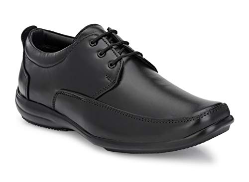 Image of MACTREE Men's Genuine Leather Lace Up Shoes for Formal Wear (Black Colored)