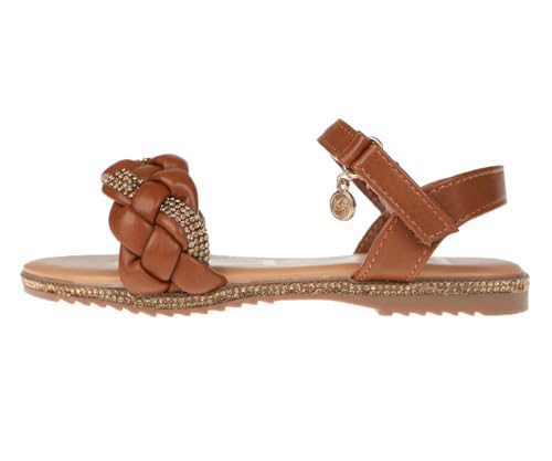 Image of bebe Girls' Sandals - Trendy Flat Designs with Rhinestones, Puffy Straps, Embossed Details and Charms for Toddlers /Little Kids /Big Kids