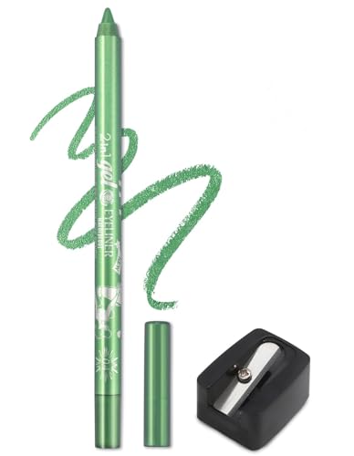 Eyeliner, lápiz de forro de ojos metálicos para mujeres,Eyeliner impermeable forro de labios sombras de ojos lápiz de cejas lápiz maquillaje de ojos (08# Verde)