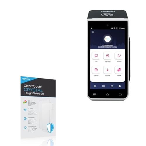 BoxWave Screen Protector Compatible with Verifone X990 - ClearTouch Crystal ToughShield 9H (2-Pack), Clear 9H Tough Flexible Film Screen Protector