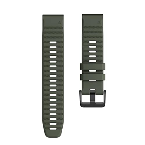 Bracelet Garmin Fenix 7X 6X silicone vert armée évite les irritations