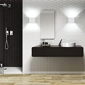 Biritalo Outdoor Wall Lights Up And Down Adjustable Anti-Rust Patio Lights Hardwired 2 Pack，White Square Mount Fixture Modern Wall Sconce Waterproof Exterior Porch Light #TOP4