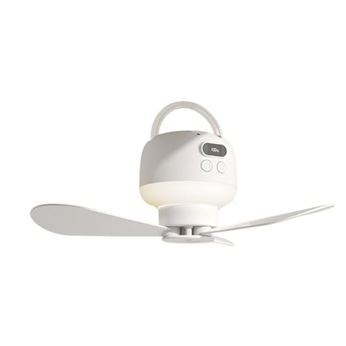 Ventilador de techo portátil para acampar al aire libre con luz LED USB 2